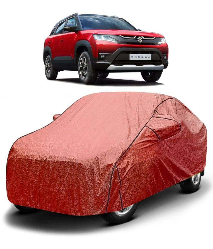     			GOLDKARTZ Car Body Cover for Maruti Suzuki Vitara Brezza With Mirror Pocket ( Pack of 1 ) , Red