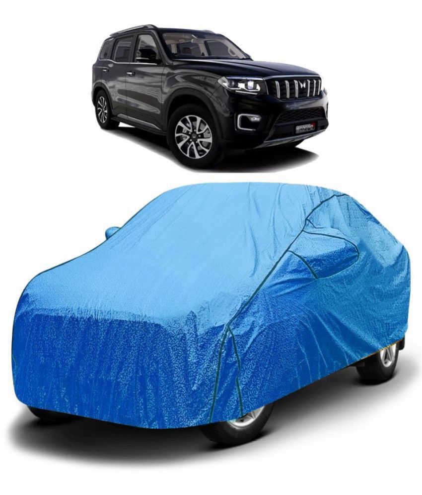     			GOLDKARTZ Car Body Cover for Mahindra Scorpio With Mirror Pocket ( Pack of 1 ) , Blue