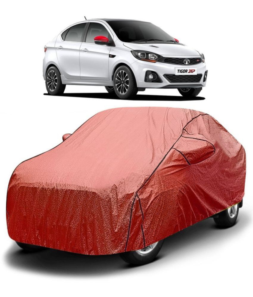     			GOLDKARTZ Car Body Cover for Tata Tigor With Mirror Pocket ( Pack of 1 ) , Red