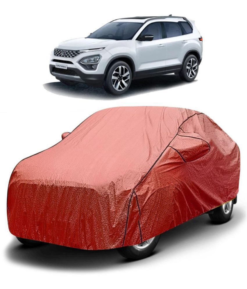     			GOLDKARTZ Car Body Cover for Tata Safari With Mirror Pocket ( Pack of 1 ) , Red