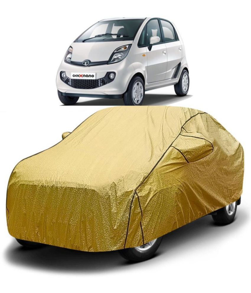     			GOLDKARTZ Car Body Cover for Tata Nano With Mirror Pocket ( Pack of 1 ) , Golden