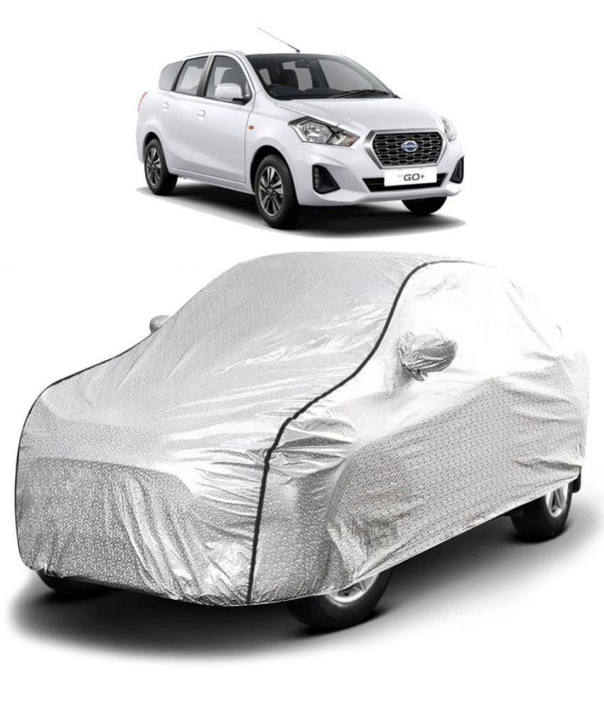     			GOLDKARTZ Car Body Cover for Datsun Go+ With Mirror Pocket ( Pack of 1 ) , Silver