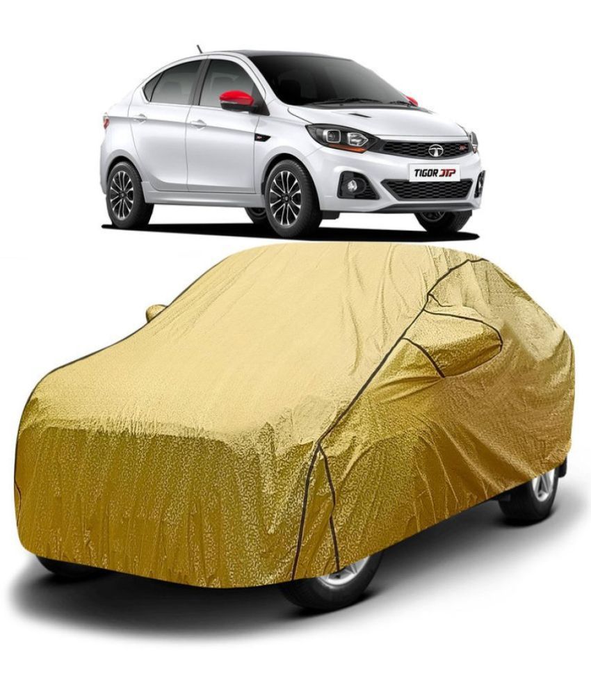     			GOLDKARTZ Car Body Cover for Tata Tigor With Mirror Pocket ( Pack of 1 ) , Golden