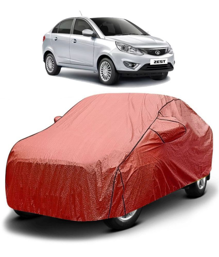     			GOLDKARTZ Car Body Cover for Tata Zest With Mirror Pocket ( Pack of 1 ) , Red