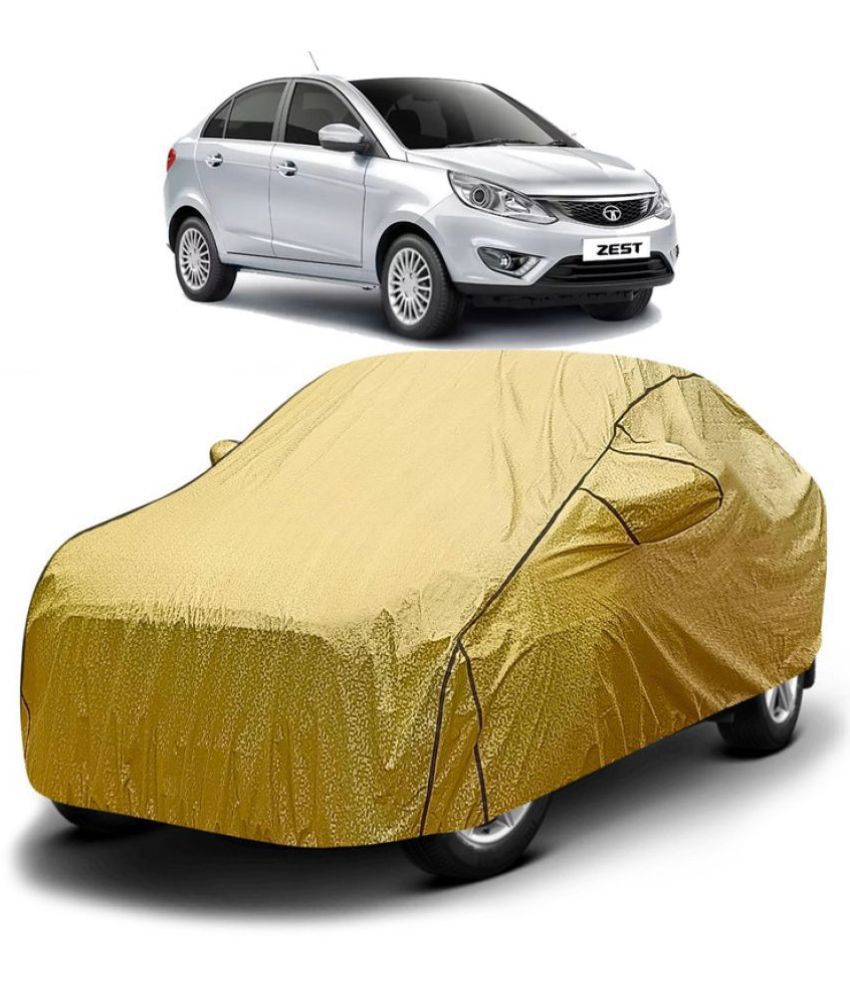     			GOLDKARTZ Car Body Cover for Tata Zest With Mirror Pocket ( Pack of 1 ) , Golden