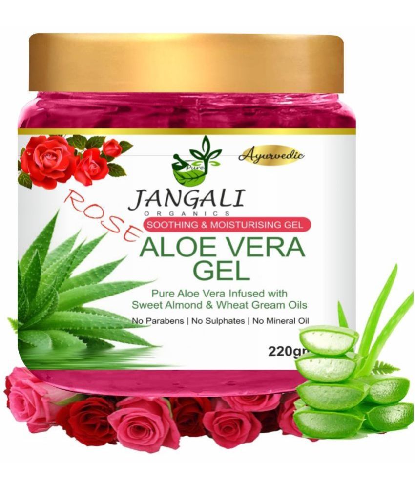     			PURE Jangali ORGANICS 100% PURE Rose Aloe Vera Gel for Beautiful Skin & Hair 220GM