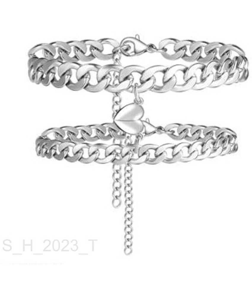     			Samridhi DC Silver Bracelet ( Pack of 2 )