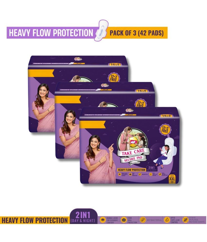     			TAKE CARE SECURE PAD Cottony XXL Post Pregnancy Sanitary Pad