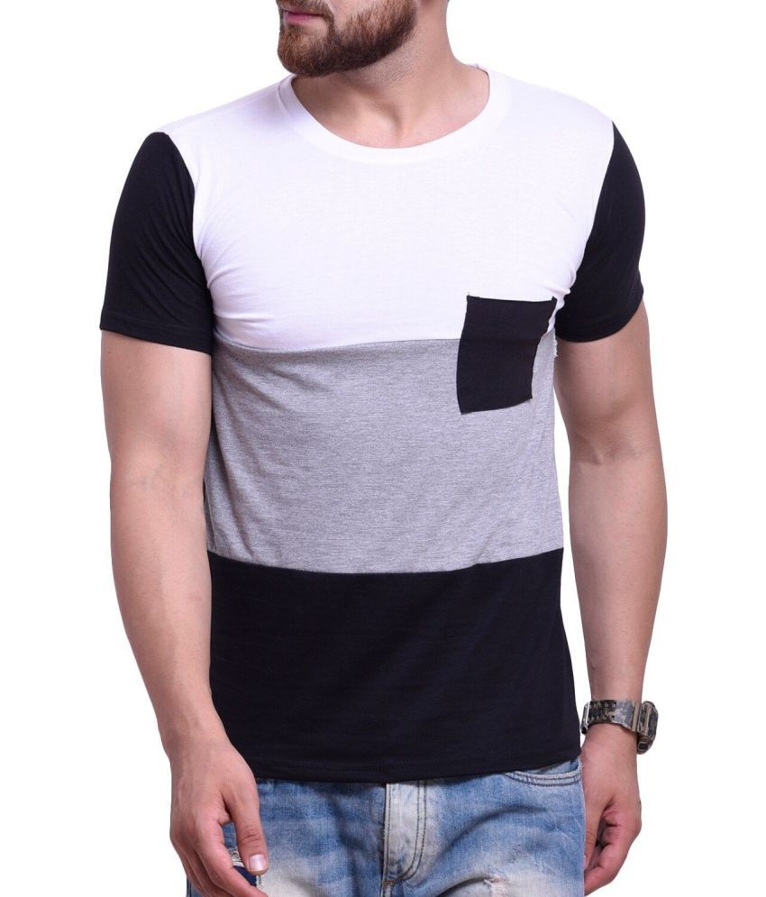     			The Mini NEEDLE Cotton Regular Fit Colorblock Half Sleeves Men's T-Shirt - Multicolor ( Pack of 1 )