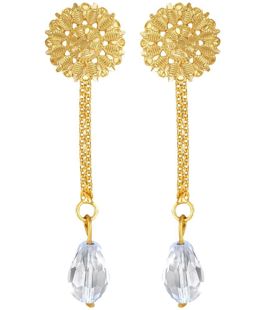     			Vighnaharta Golden Drop Earrings ( Pack of 1 )