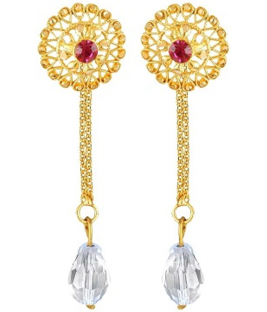     			Vighnaharta Golden Drop Earrings ( Pack of 1 )