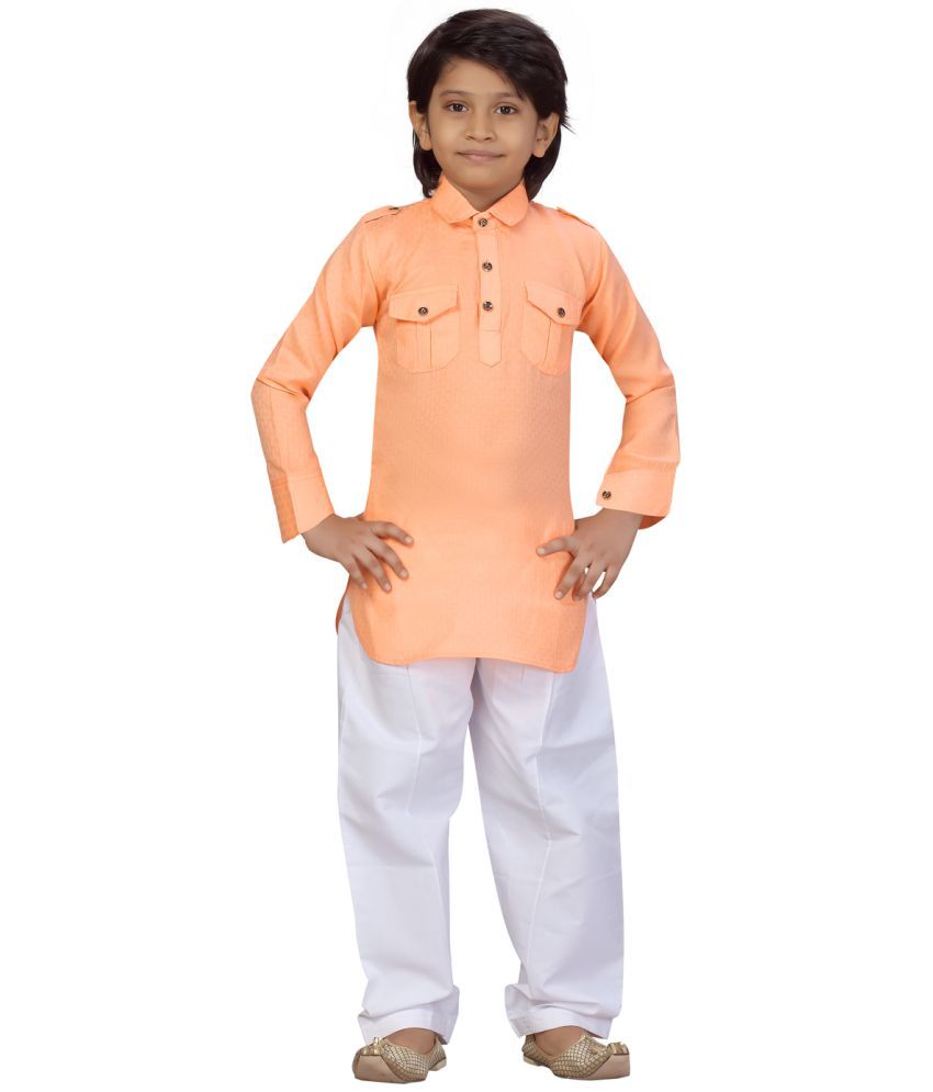     			Aarika Orange Cotton Boys Kurta Sets ( Pack of 1 )