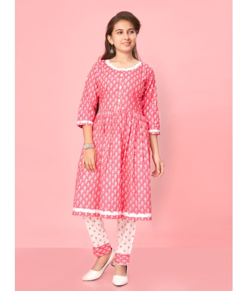     			Aarika Pink Cotton Girls Kurti ( Pack of 1 )