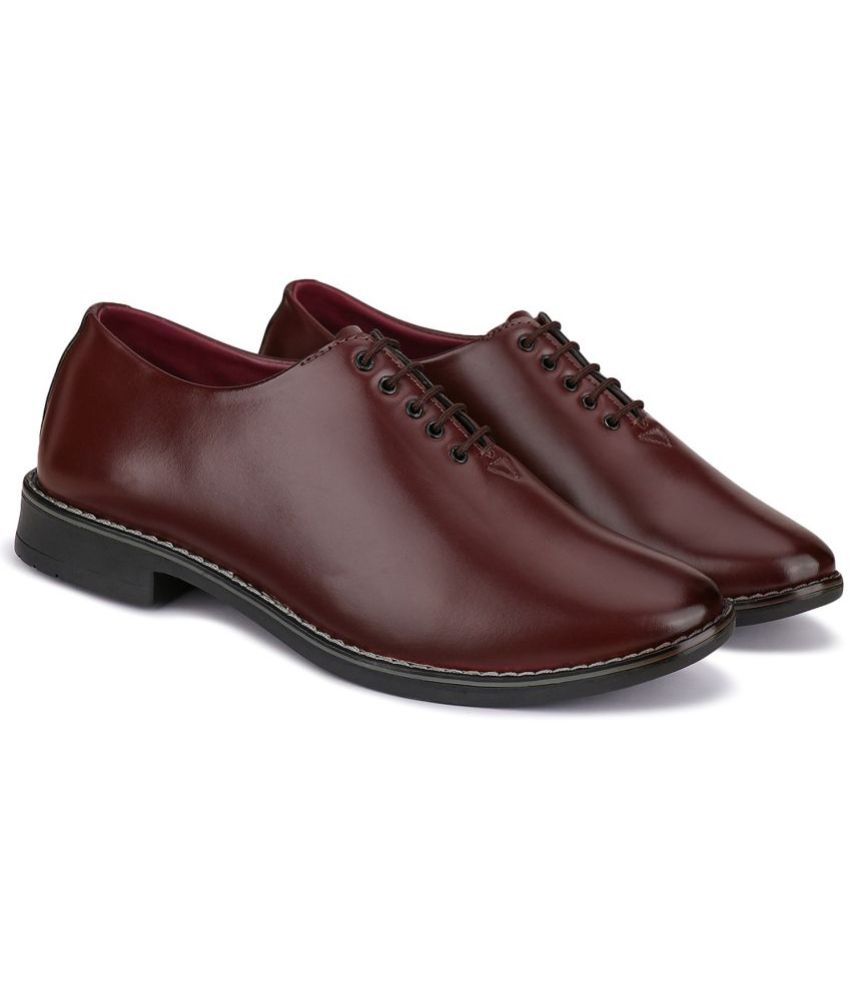     			Bersache Brown Men's Derby Formal Shoes