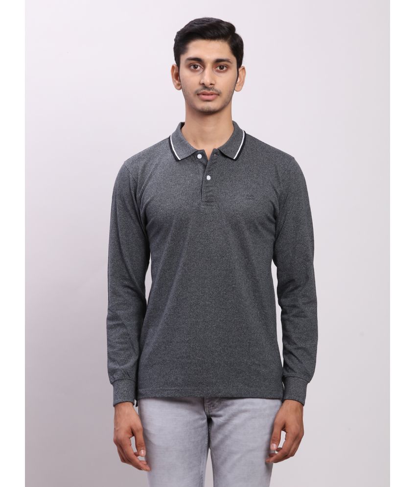     			Colorplus Cotton Regular Fit Solid Full Sleeves Men's Polo T Shirt - Grey ( Pack of 1 )