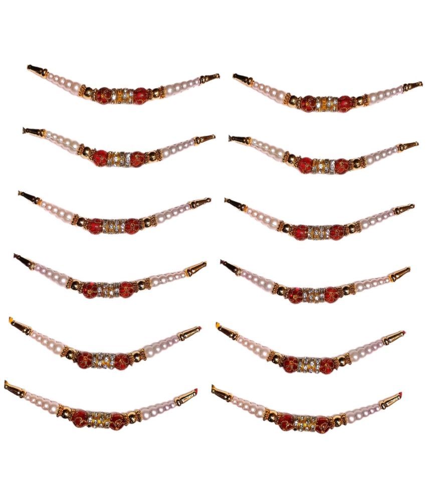     			DAYBETTER Bhaiya Bhabhi Rakhi Red 12 Pice Combo Rakhi Red stone with Roli and Chawal Pack of 12