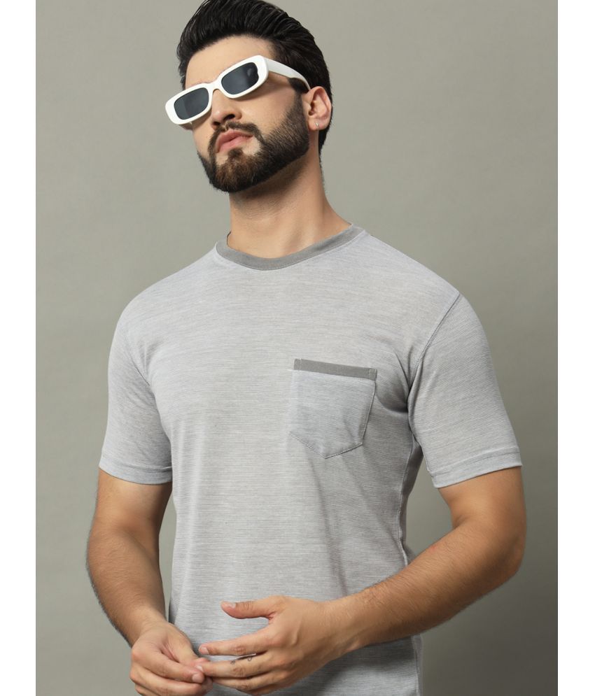     			GET GOLF Cotton Blend Regular Fit Self Design Half Sleeves Men's T-Shirt - Grey ( Pack of 1 )