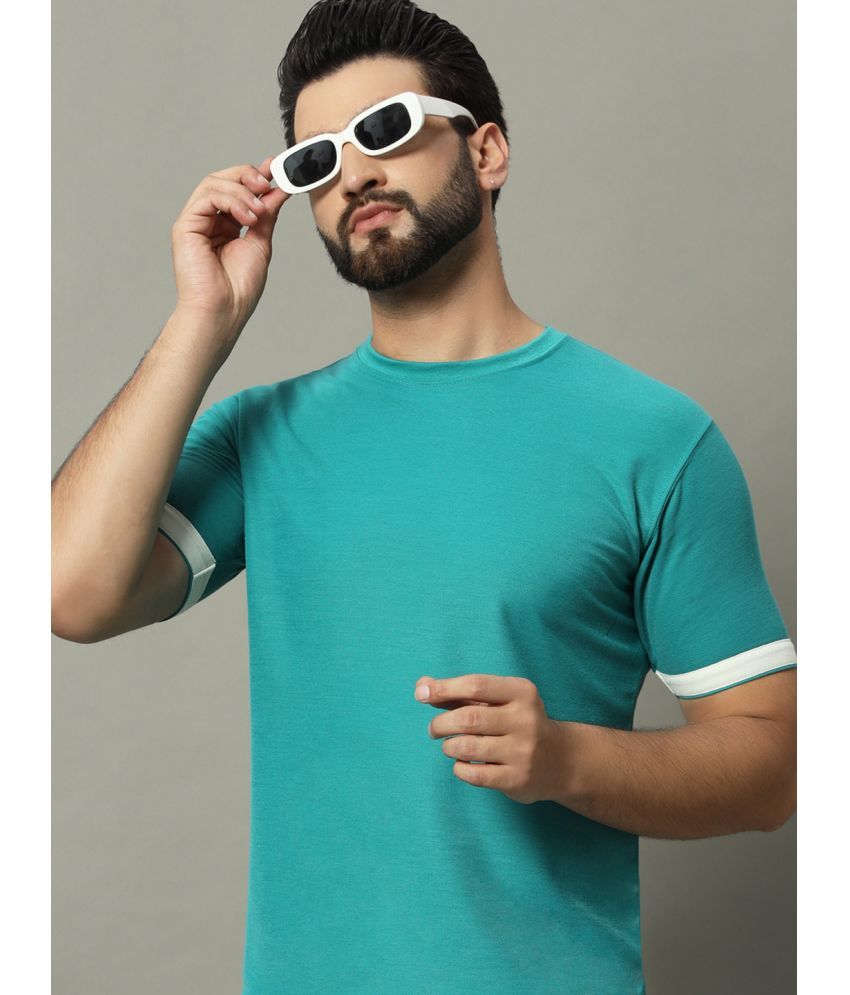     			GET GOLF Pack of 1 Cotton Blend Regular Fit Men's T-Shirt ( Turquoise )