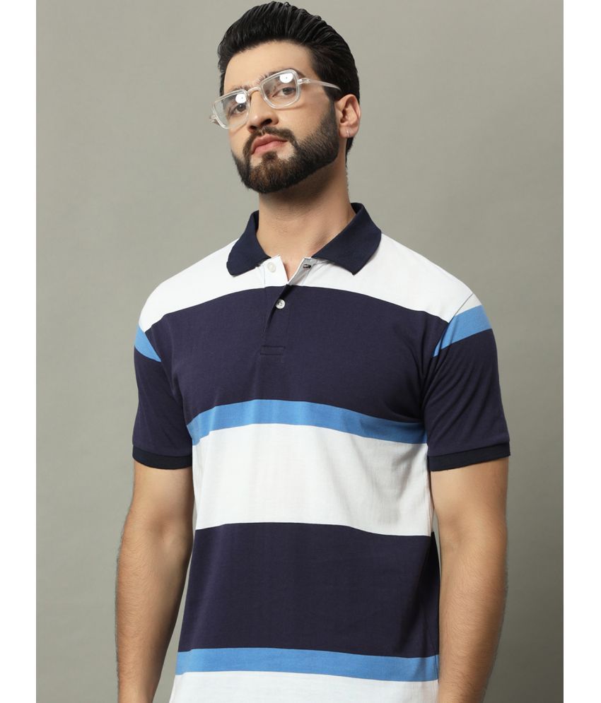     			GET GOLF Cotton Blend Regular Fit Striped Half Sleeves Men's Polo T Shirt - Multicolor ( Pack of 1 )