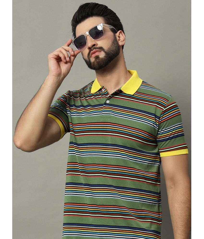     			GET GOLF Pack of 1 Cotton Blend Regular Fit Striped Half Sleeves Men's Polo T Shirt ( Multicolor )