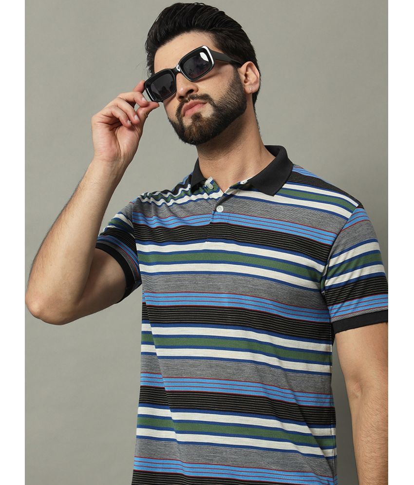     			GET GOLF Cotton Blend Regular Fit Striped Half Sleeves Men's Polo T Shirt - Multicolor ( Pack of 1 )