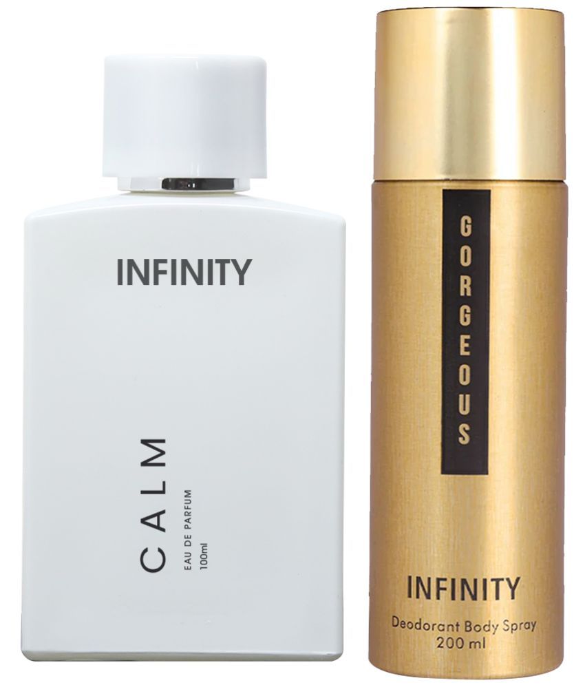     			Infinity Calm 100ML EDP Long Lasting Perfume & Gorgeous 200ML Deodorant Body Spray Gift Set Pack of 2