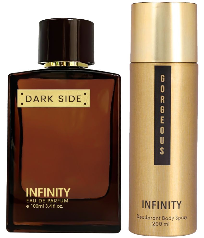     			Infinity Dark Side 100ML EDP Long Lasting Perfume & Gorgeous 200ML Deodorant Body Spray Gift Set Pack of 2