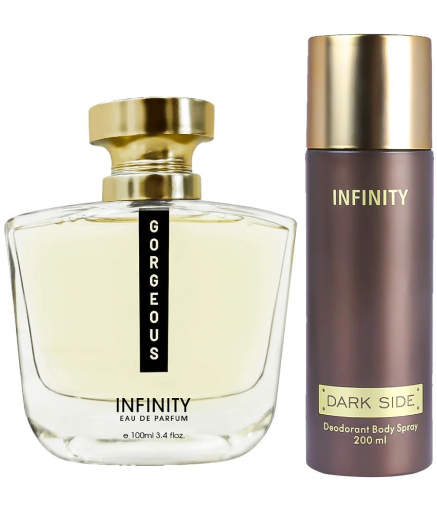     			Infinity Gorgeous 100ML EDP Long Lasting Perfume & Dark Side 200ML Deodorant Body Spray Gift Set Pack of 2