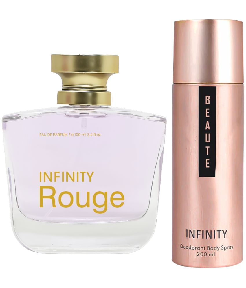     			Infinity Rouge 100ML EDP Long Lasting Perfume &  Beaute 200ML Deodorant Body Spray Gift Set Pack of 2