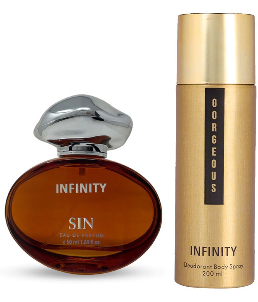     			Infinity Sin 50ML EDP Long Lasting Perfume & Gorgeous 200ML Deodorant Body Spray Gift Set Pack of 2