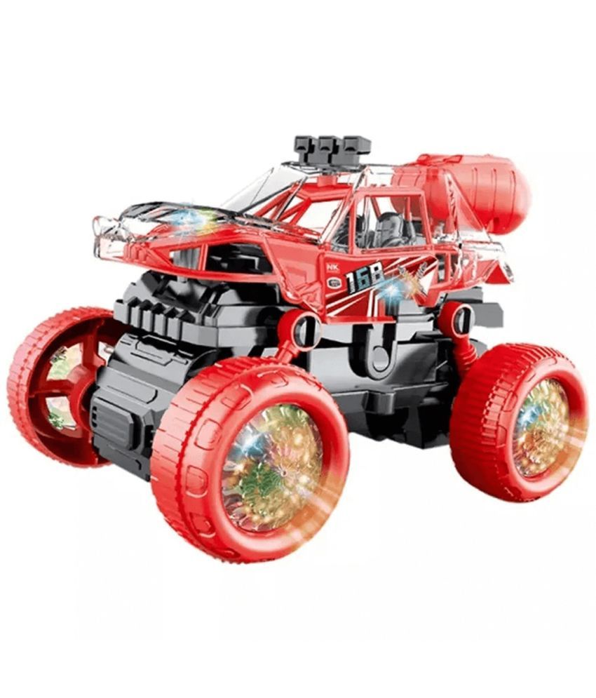     			TOY DEKHO Stunt Car Toy for Kids - Stunt Spray Battery Operated Car with 3D Flashing Light & Sound Toy for Kids Friction Power Toy Car for Kids - 360 Degree Stunt Car for Boys Age 3+ Years Stunt Toy Car