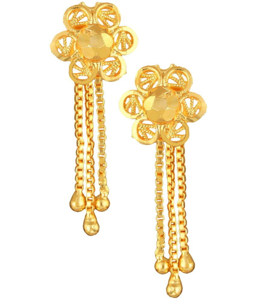     			VIVASTRI Golden Drop Earrings ( Pack of 1 )