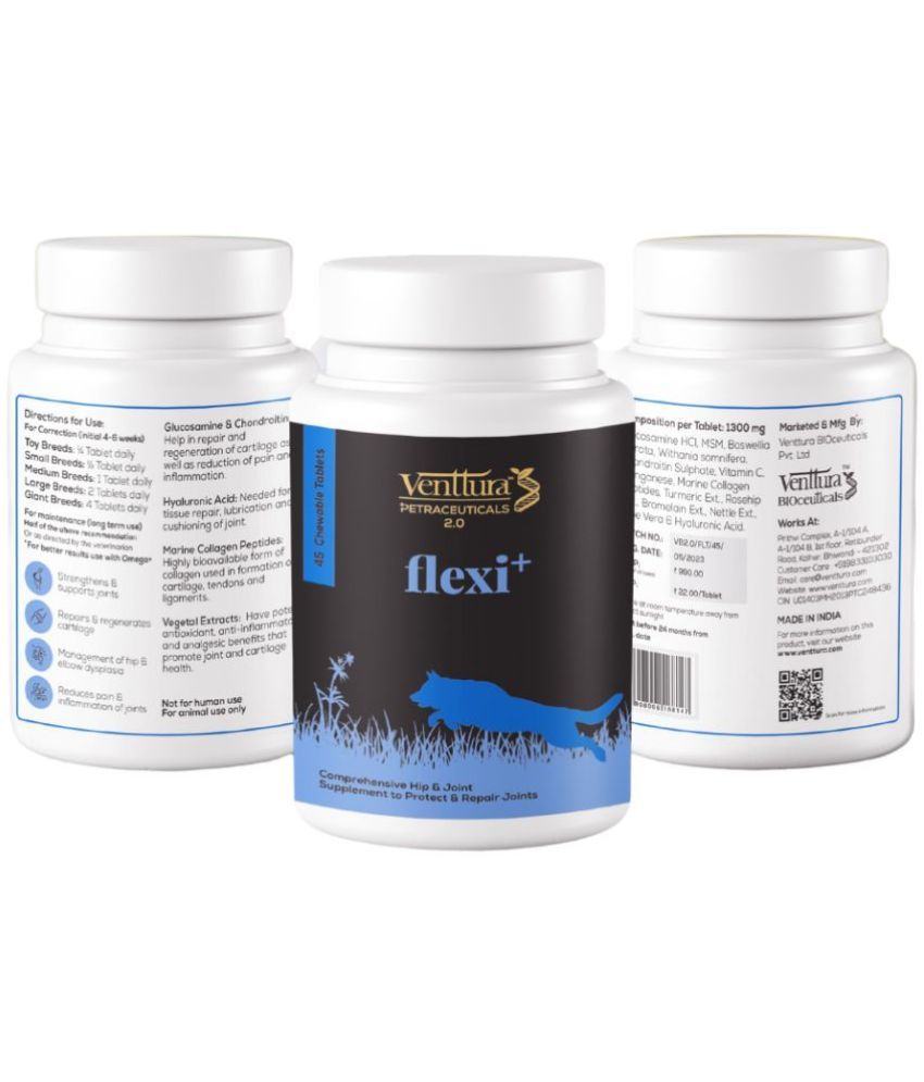     			Venttura Flexi+ Hip & Joint Supplement for Dogs | (45 Chewable Tablets)