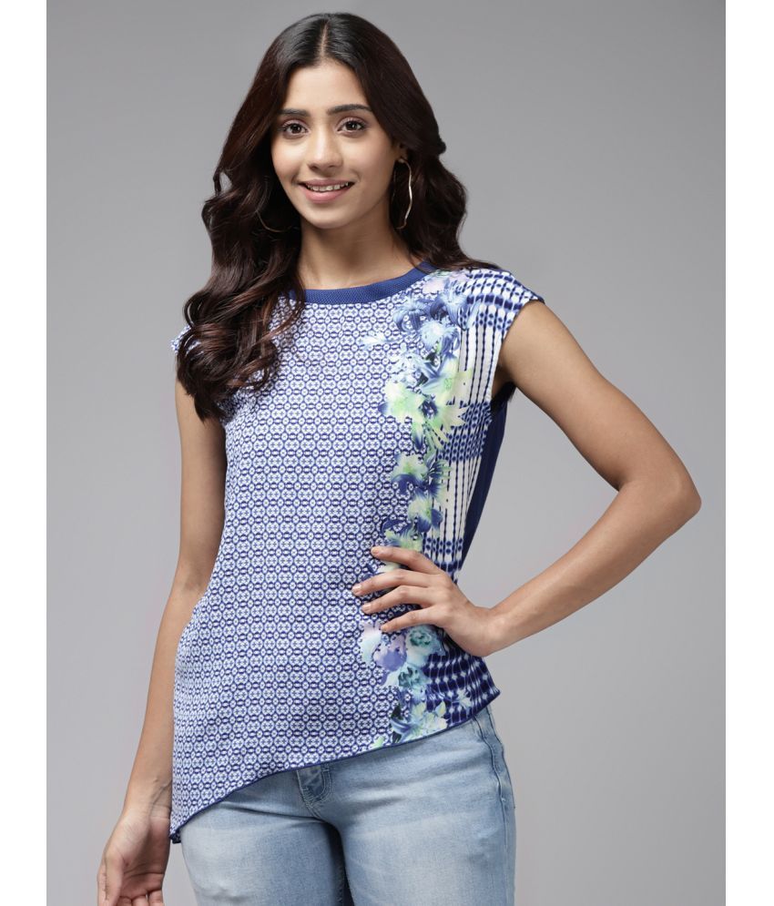     			Aarika Blue Georgette Women's Asymmetrical Top ( Pack of 1 )