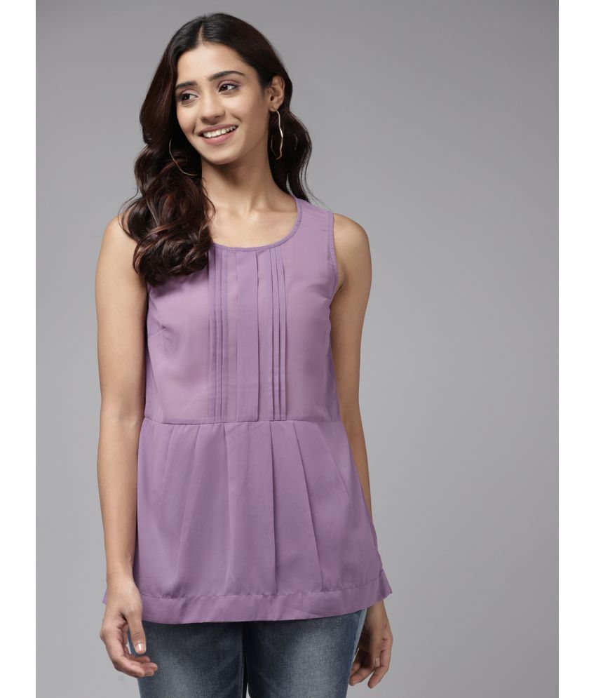     			Aarika Purple Georgette Women's Peplum Top ( Pack of 1 )