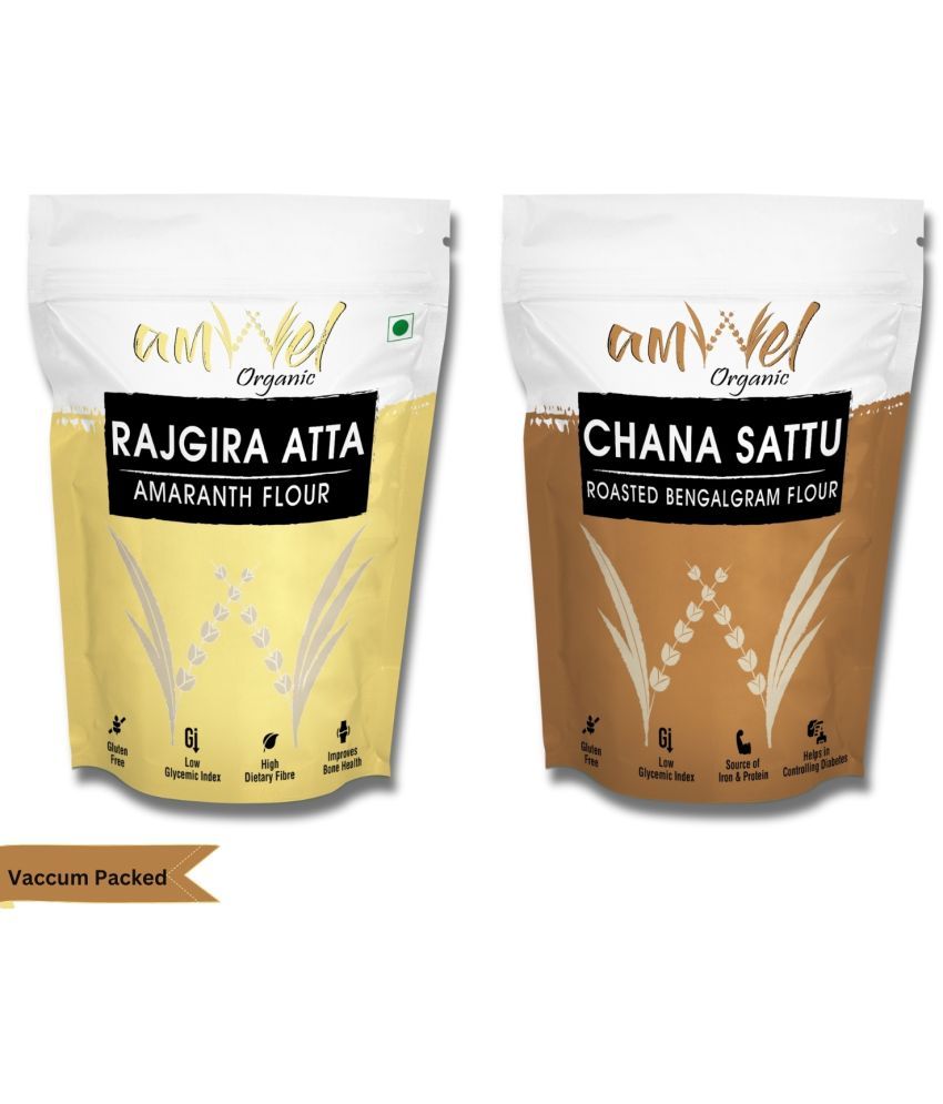     			Amwel Rajgira Atta 450g + Chana Sattu 450g 900 gm Pack of 2