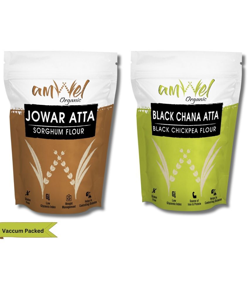     			Amwel Sorghum Flour 450g+ Black Chickpea Flour 450g 900 gm Pack of 2