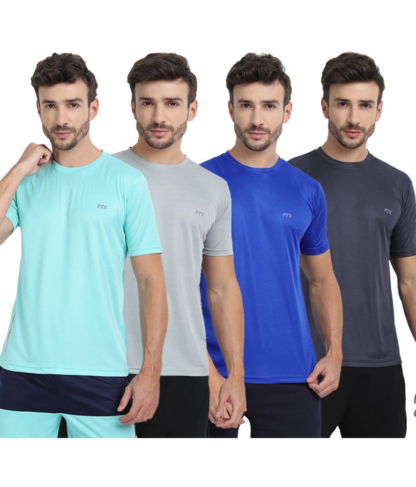     			FTX Pack of 4 Polyester Regular Fit Men's T-Shirt ( Multicolor3 )