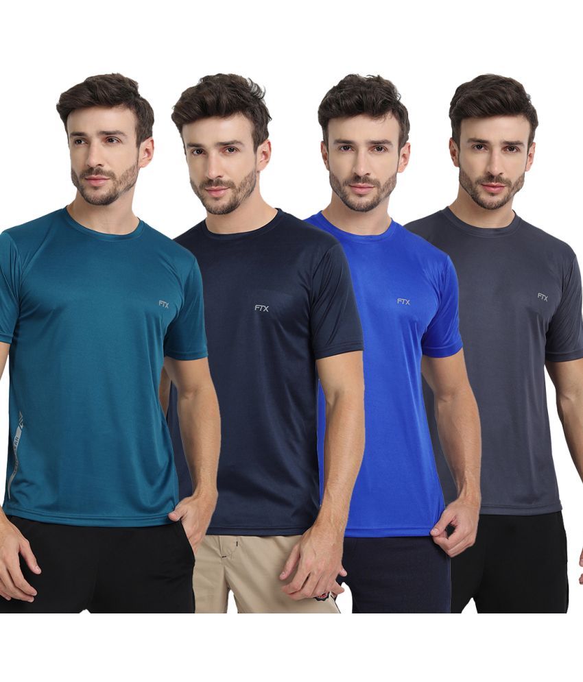     			FTX Pack of 4 Polyester Regular Fit Men's T-Shirt ( Multicolor7 )