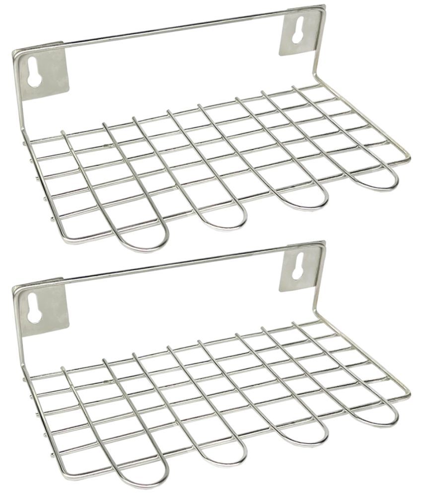     			OC9 Silver Stainless Steel Storage Racks ( Pack of 2 )