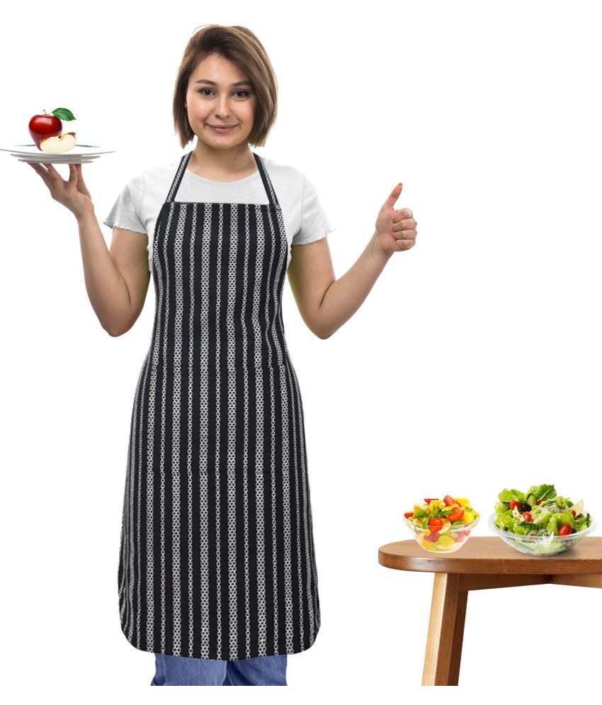     			Oasis Hometex Cotton Stripes Kitchen Apron with 1 Center Pocket ( Pack of 1 )