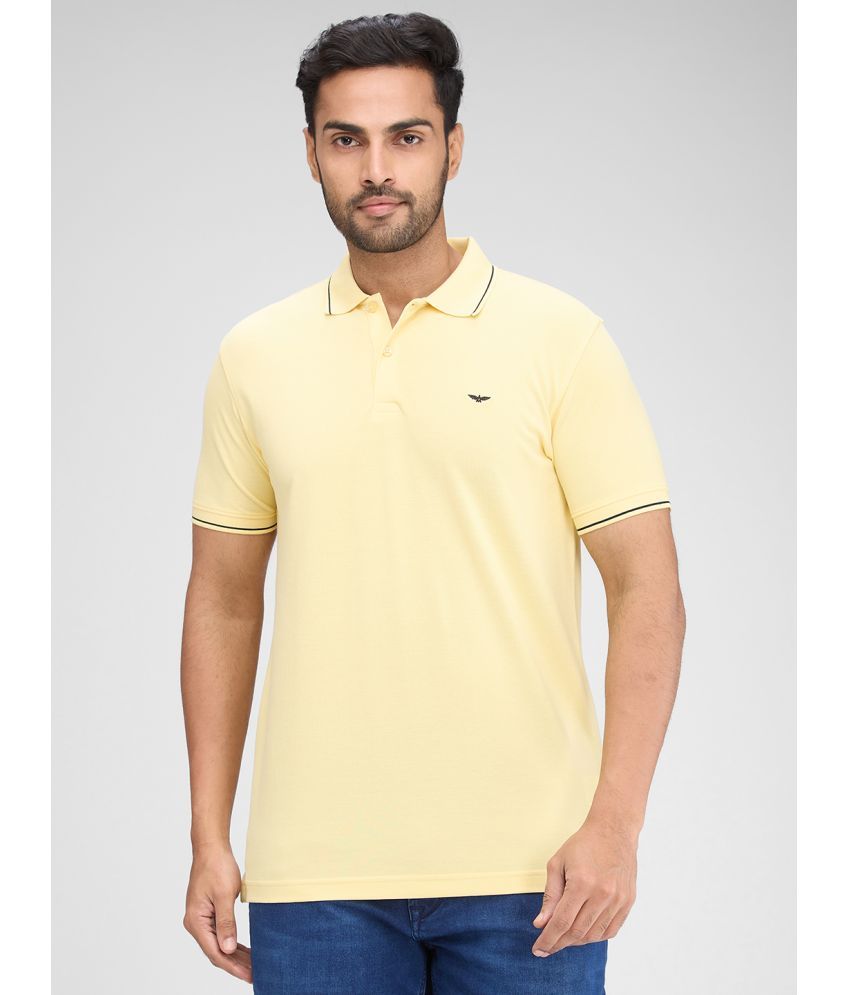     			Park Avenue Cotton Blend Slim Fit Solid Half Sleeves Men's Polo T Shirt - Yellow ( Pack of 1 )