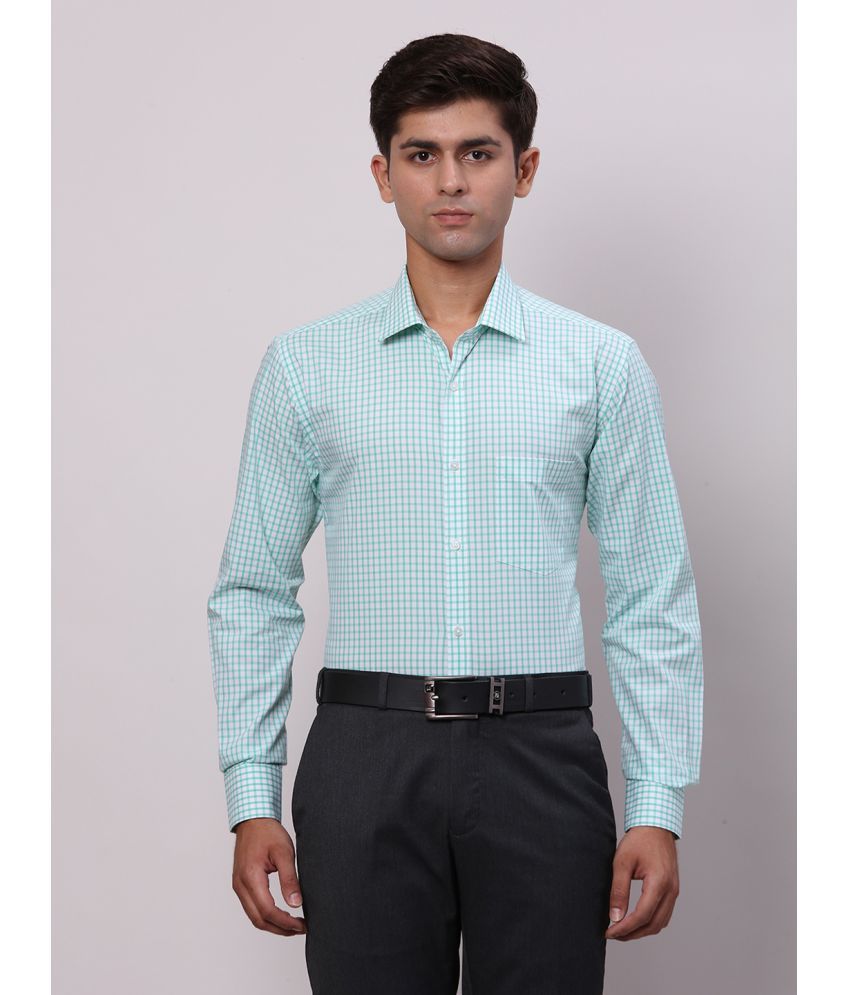     			Park Avenue Cotton Blend Slim Fit Full Sleeves Men's Formal Shirt - Green ( Pack of 1 )