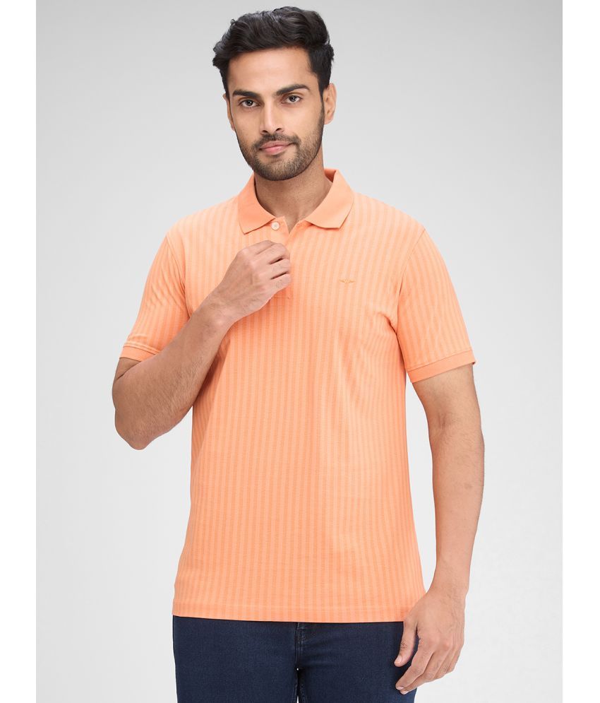     			Park Avenue Cotton Slim Fit Printed Half Sleeves Men's Polo T Shirt - Orange ( Pack of 1 )