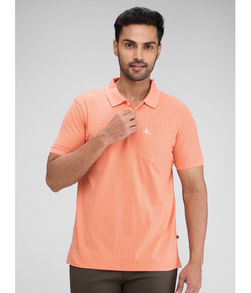     			Parx Cotton Regular Fit Printed Half Sleeves Men's Polo T Shirt - Orange ( Pack of 1 )