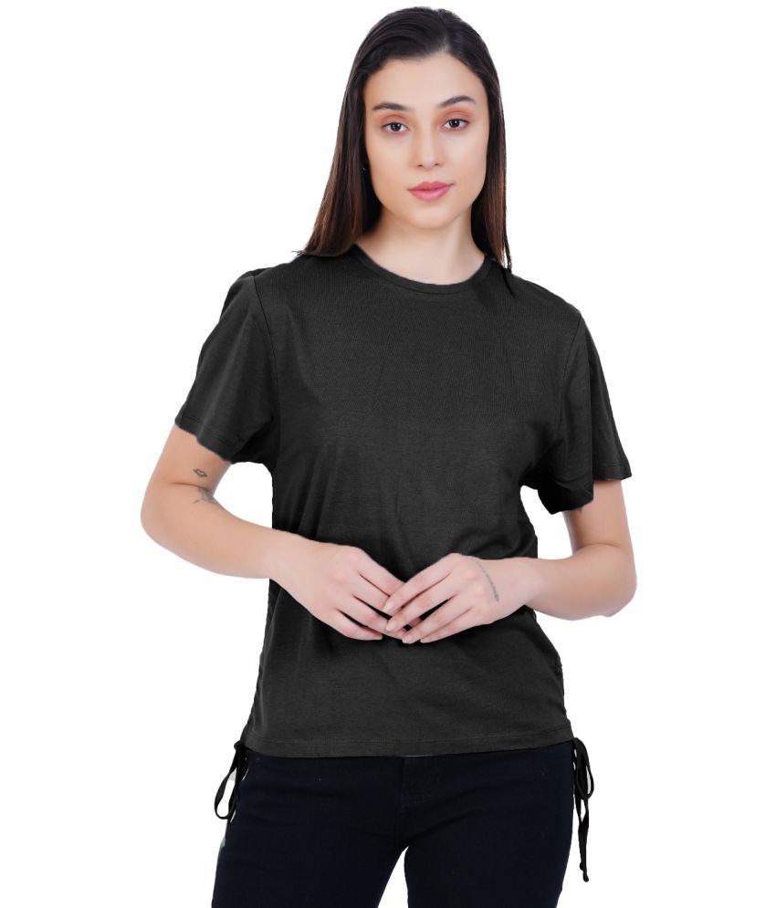     			Rad Prix Black Cotton Blend Women's Regular Top ( Pack of 1 )