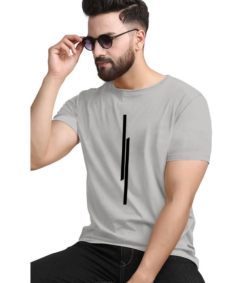     			happy khajana Polyester Regular Fit Striped Half Sleeves Men's T-Shirt - Grey ( Pack of 1 )