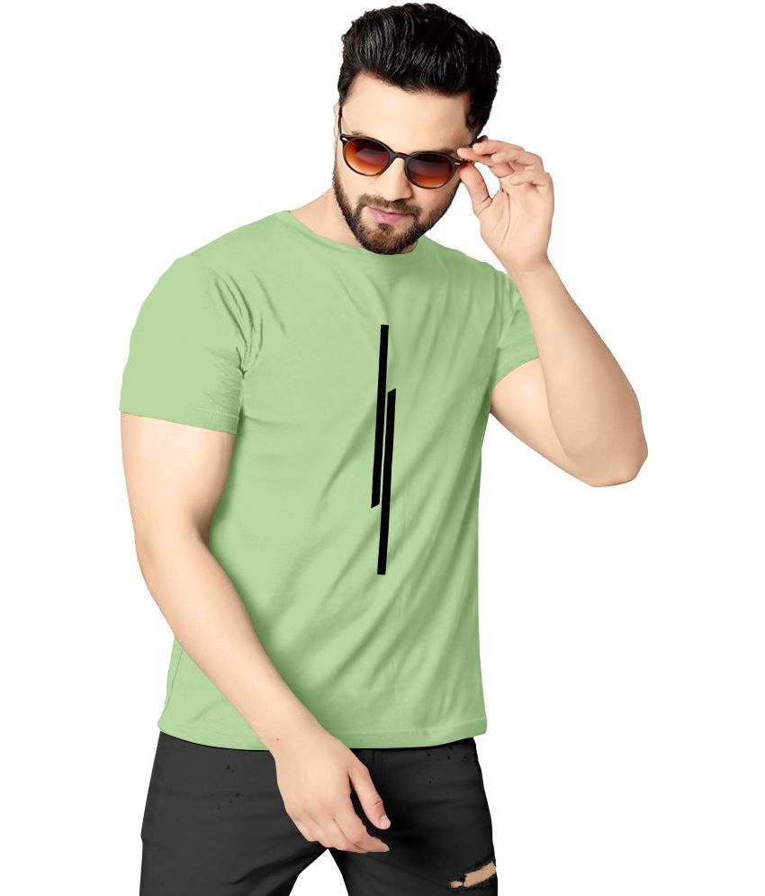     			happy khajana Polyester Regular Fit Striped Half Sleeves Men's T-Shirt - Green ( Pack of 1 )