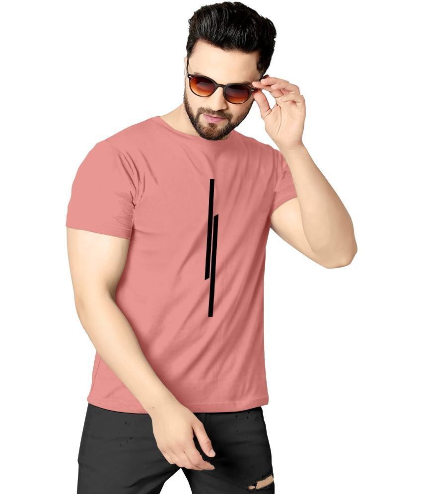     			happy khajana Polyester Regular Fit Striped Half Sleeves Men's T-Shirt - Dark Pink ( Pack of 1 )