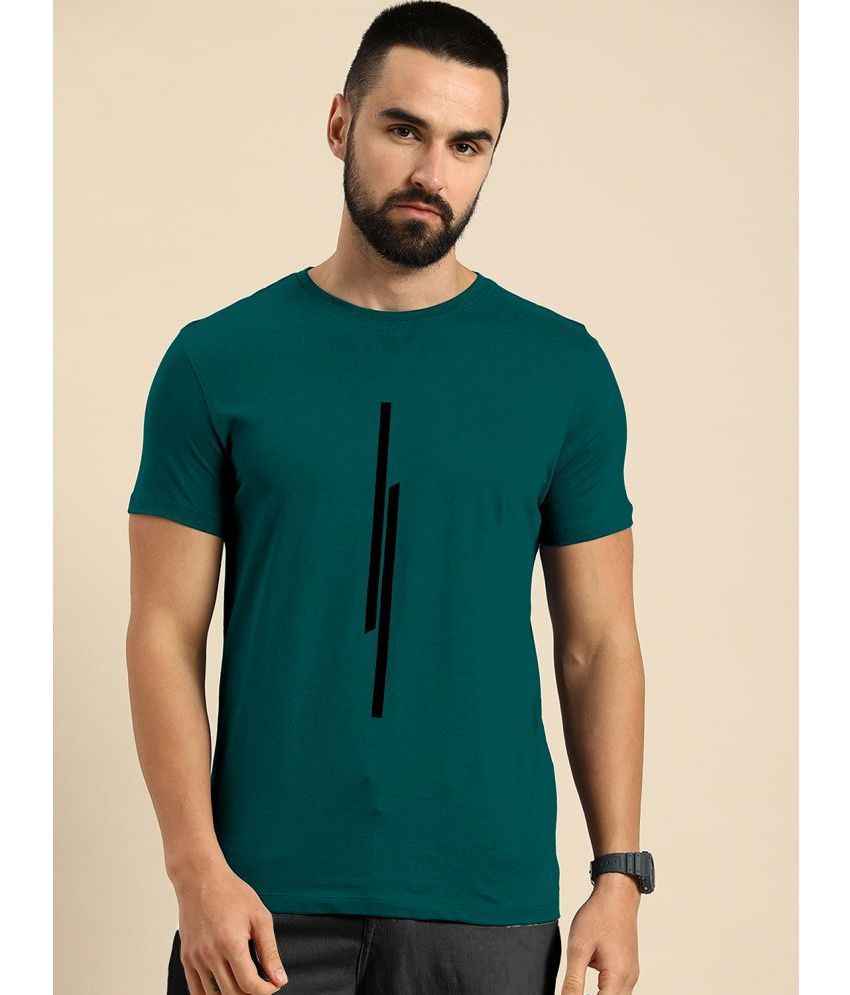     			happy khajana Polyester Regular Fit Printed Half Sleeves Men's T-Shirt - Melange Green ( Pack of 1 )